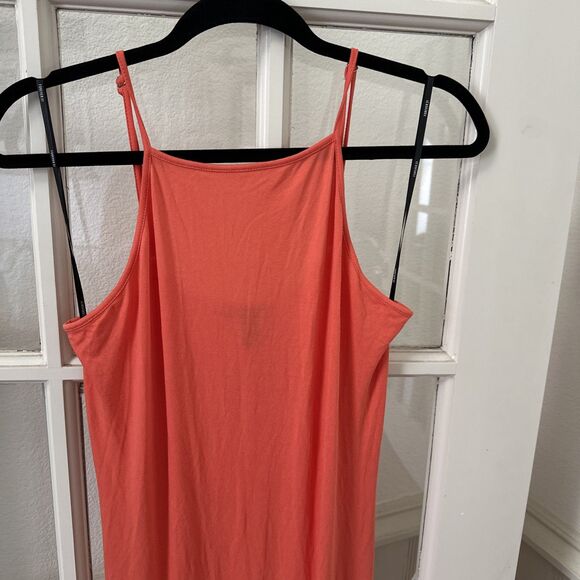 Forever 21 Orange Tank Maxi Dress Womens Large NWOT Square Neck Halter - Picture 2 of 11